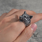 Punk Viking Wolf Head Stainless Steel Ring