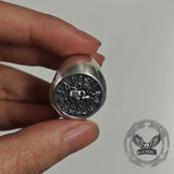 Wreath Skull Memento Mori Letters Sterling Silver Ring