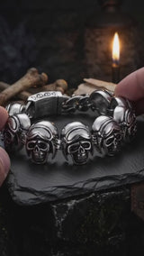 Bold Skull Head Stainless Steel Gothic Bracelet