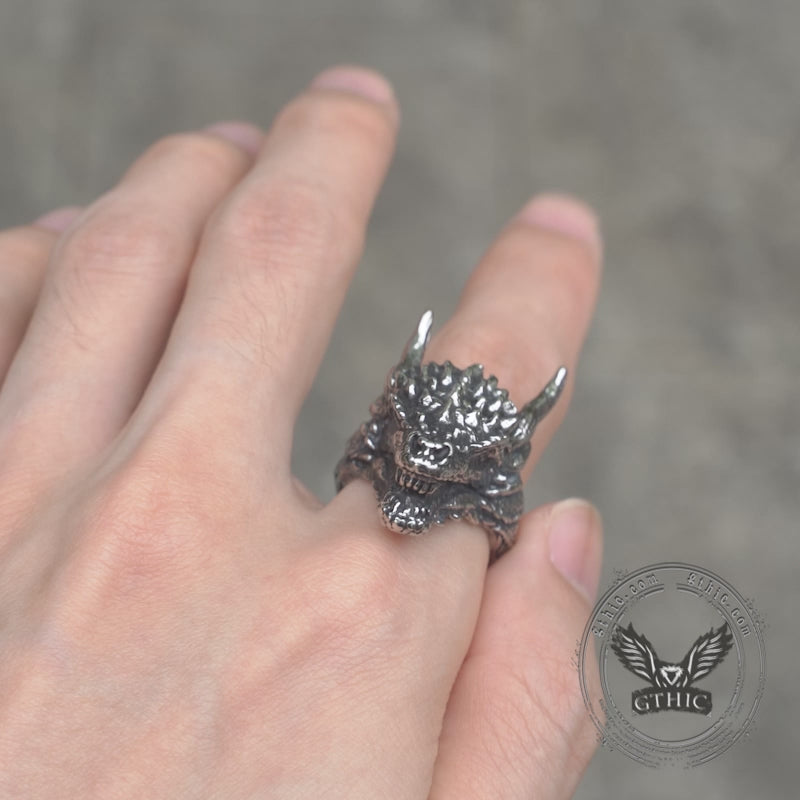 Domineering Dragon Head Stainless Steel Ring