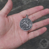 St. George and the Dragon Stainless Steel Christian Pendant