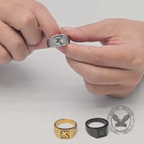 Vintage Cross Prayer Letter Stainless Steel Signet Ring