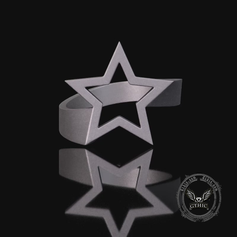 Minimalist Hollow Sun Moon Star Sterling Silver Ring