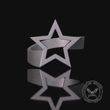 Minimalist Hollow Sun Moon Star Sterling Silver Ring