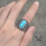 Vintage Eagle Turquoise Stainless Steel Ring