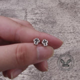 Personalized Drip Oil Cross Stainless Steel Earrings