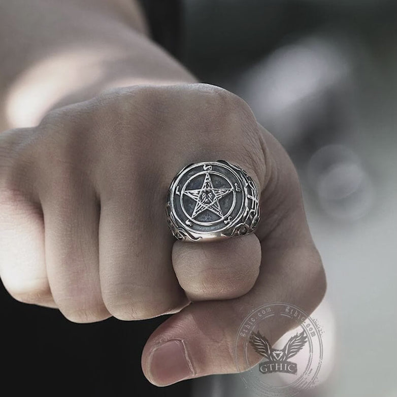 Sigil of Baphomet Stainless Steel Satan Ring