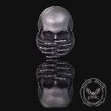 Cover Mouth Skull Sterling Silver Gothic Ring