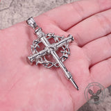 Vintage Thorn Wreath Stainless Steel Cross Pendant