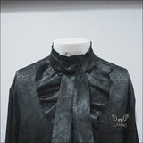 Black Medieval Jacquard Polyester Men’s Shirt