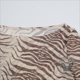 Fashionable Animal Print Lightweight Bell Sleeve Top