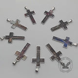 Vintage Painted Jesus Cross Stainless Steel Pendant