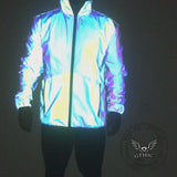 Fish Scale Texture Reflective Casual Jacket