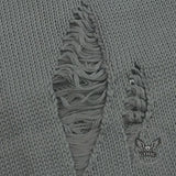 Street Graffiti Print Ripped Crew Neck Knit Sweatshirt