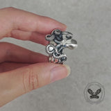 Vintage Gem Eye Octopus Tentacle Sterling Silver Marine Ring