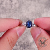 Simple Gemstone-Set Stainless Steel Palace Ring
