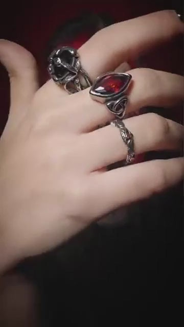 Keltischer Knoten-Edelstein-Wikinger-Ring aus Edelstahl
