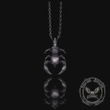 Gothic Demon Scorpion Sterling Silver Skull Pendant