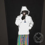 White Reflective Pullover Hooded Jacket