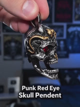 Punk Red Eye Skull Head Stainless Steel Pendant