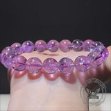 Natural Azeztulite Purple Crystal Beaded Bracelet