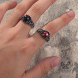 Vintage Flower Stainless Steel Gemstone Ring