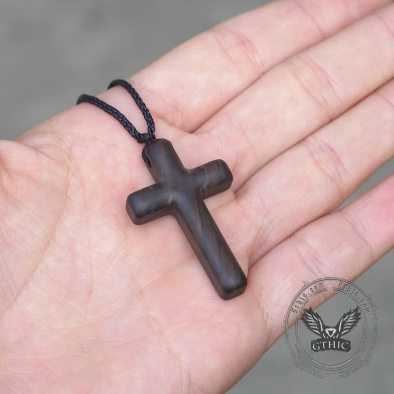 Simple Cross Wood Pendant