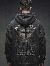 Memento Mori Knight Cross Vintage Washed Hoodie