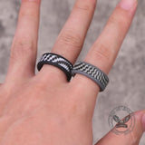 Carbon Fiber Pattern Silicone Ring Set