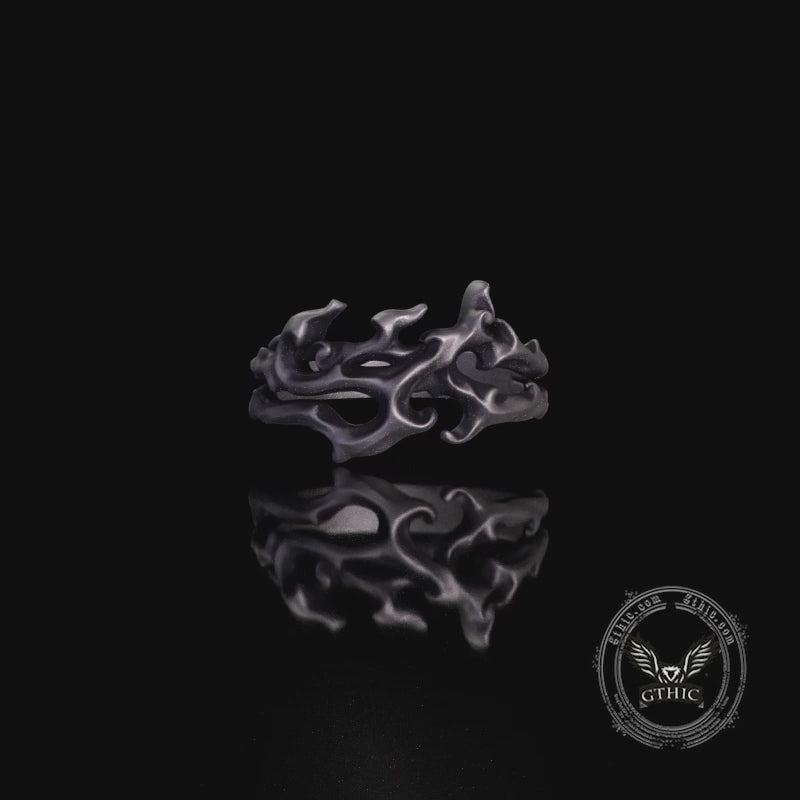 Gothic Flame Sterling Silver Hollow Ring