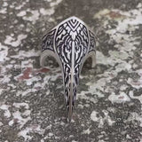 Carve Patterns Sterling Silver Archer Ring