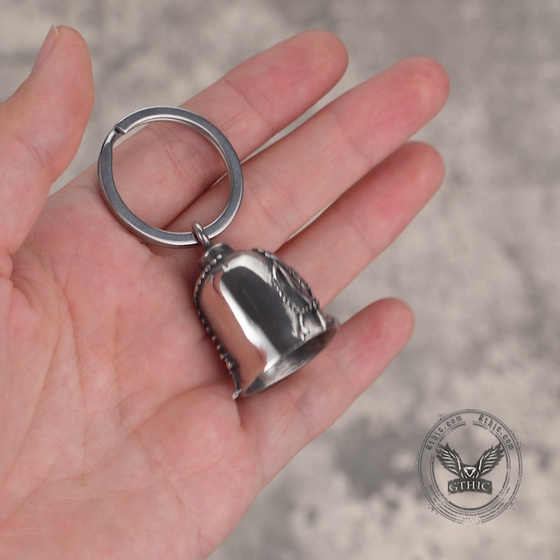 Vintage Virgin Mary Guardian Bell Stainless Steel Keychain