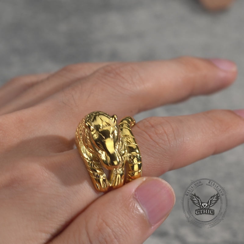 Punk Ferocious Tiger Stainless Steel Animal Ring