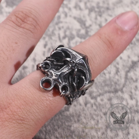 Vintage Anchor Chain Stainless Steel Marine Ring