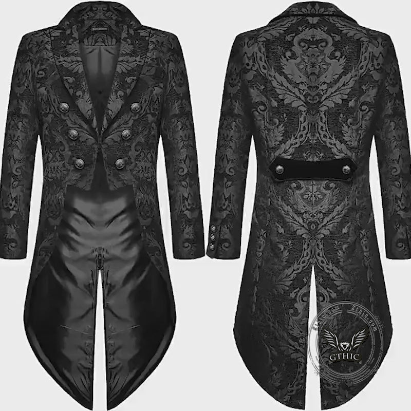 Punk Goth Halloween Brocade Tuxedo Costume