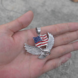 American Flag Eagle Stainless Steel Pendant
