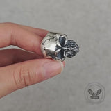 Anello teschio in argento sterling crepa scura