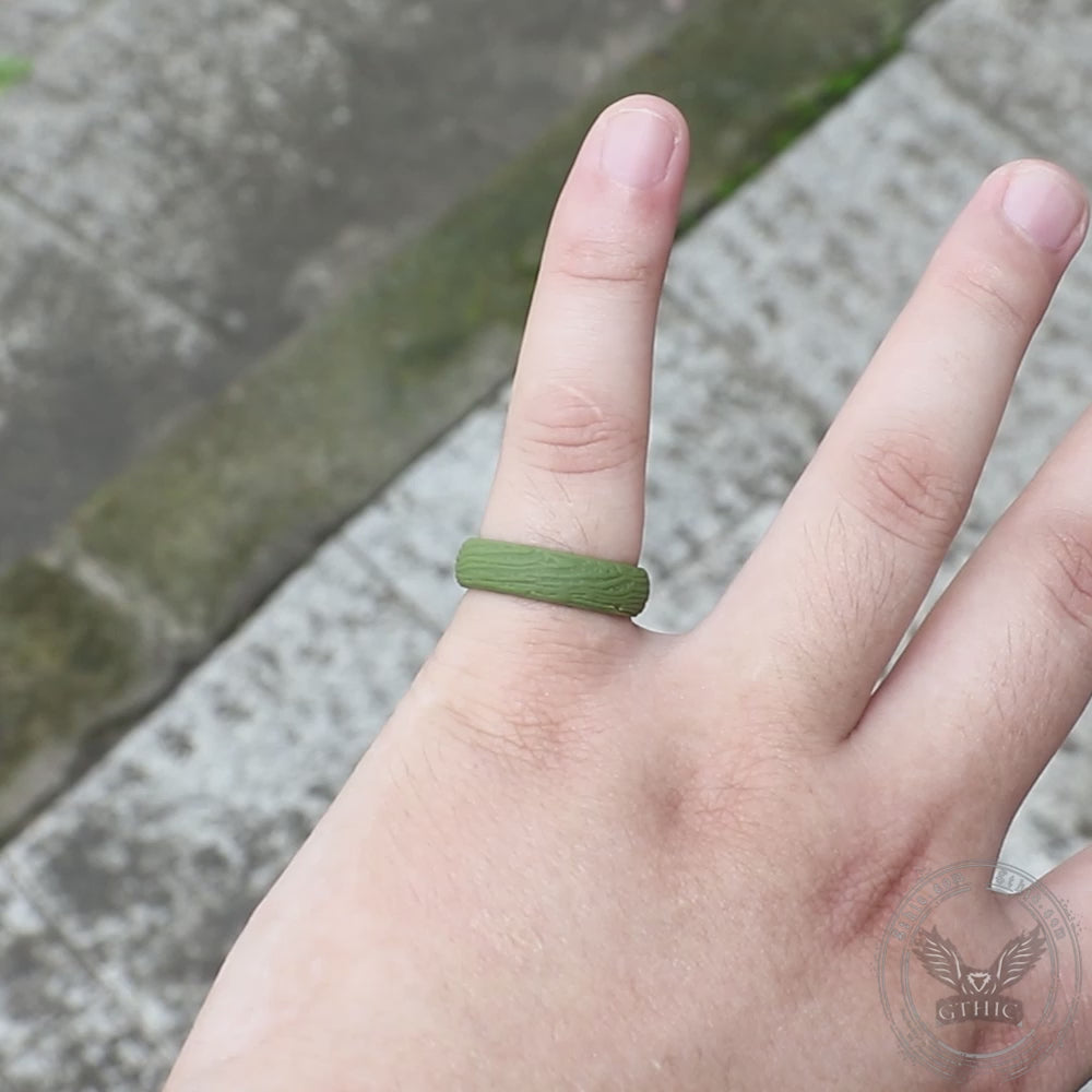 Juego de anillos de compromiso de silicona de 5,7 mm de ancho