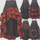 Gothic Style Irregular Ruffled Pirate Maxi Skirt