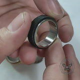 Minimalist Mesh Woven Stainless Steel Spinner Ring