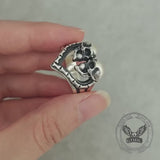 Till Death Do Us Part Skull Heart Sterling Silver Ring