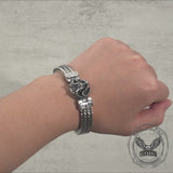 Punk Dragon Head Stitching Stainless Steel Bracelet