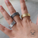 Vintage Diamond Dragon Scale Stainless Steel Ring
