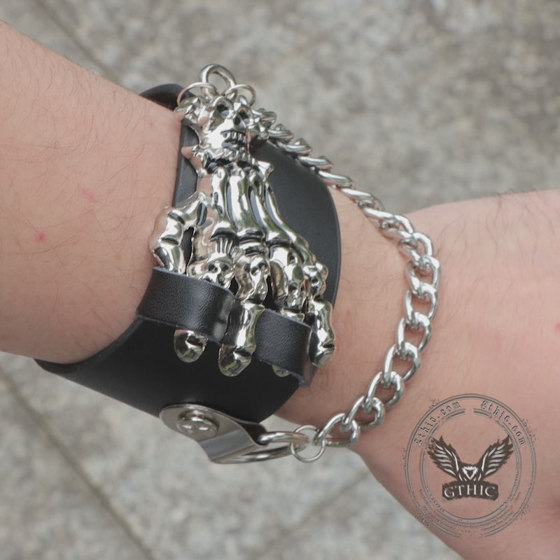 Punk Skeleton Hand Alloy Bracelet – GTHIC