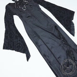 Gothic Slit Lace-Up Bell Sleeve Velvet Dress