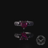 Till Death Do Us Part Heart Gem Sterling Silver Skull Ring