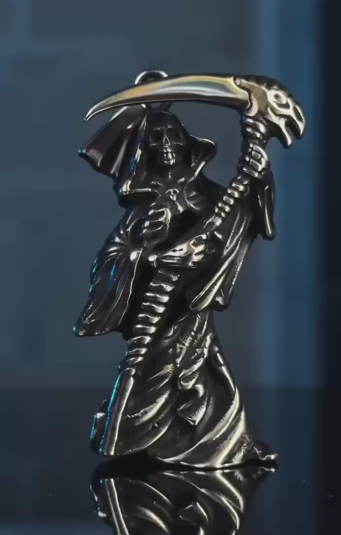 Grim Reaper Scythe Stainless Steel Pendant