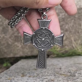 Pendentif viking croix celtique en acier inoxydable