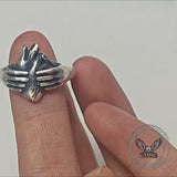 Horror Hands Holding A Heart Sterling Silver Ring