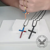 American Flag Cross Stainless Steel Pendant